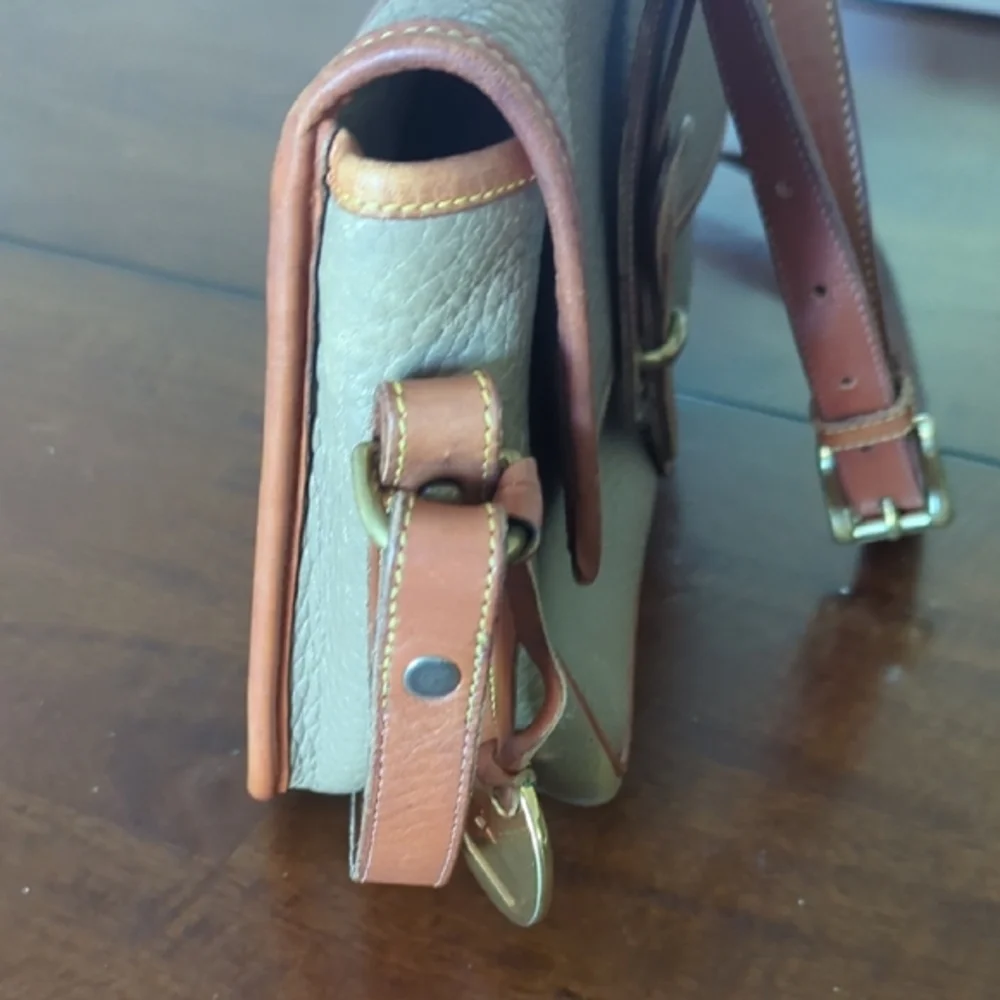 Dooney & Bourke Tan and Brown Crossbody Bag with Flap Closure - Picture 9 of 11